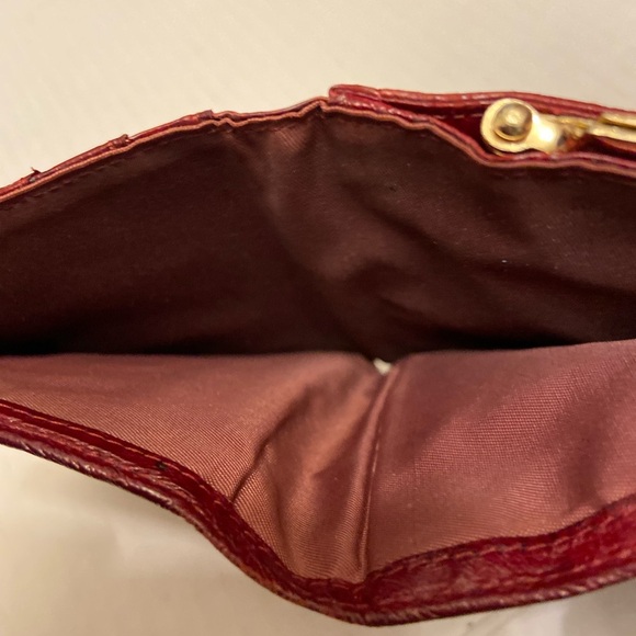 Genuine Eel Red Rust with Gold Metal Twist Snap Closure Vintage Pocket Wallet. - Picture 5 of 6